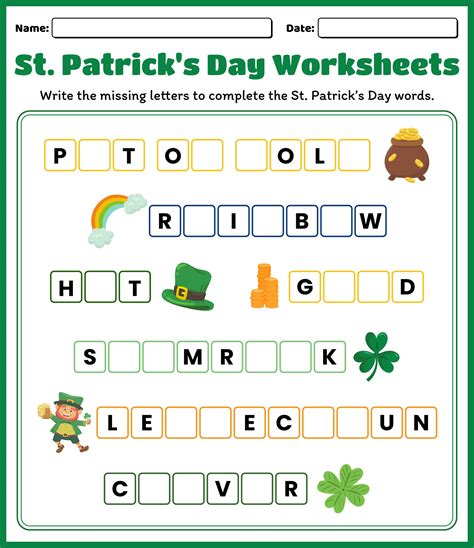 Free Printable St Patricks Day Worksheets